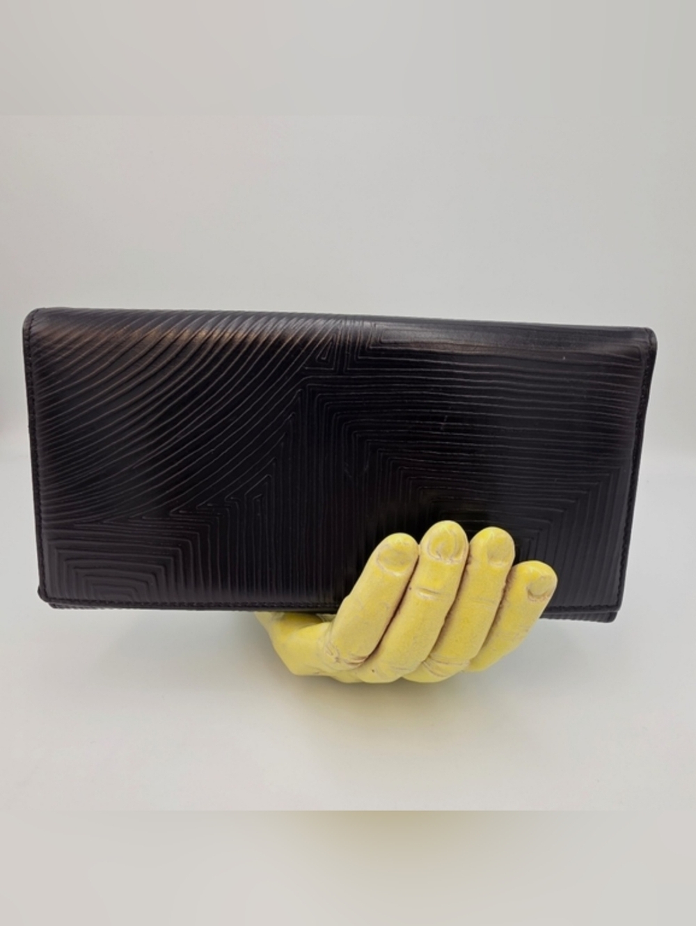 BALLY Textured Black Leather Long Wallet